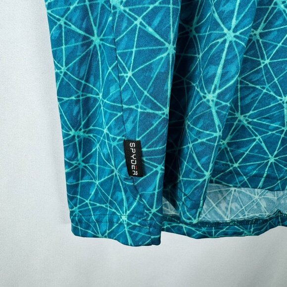 Spyder Blue Rash Guard Swim Shirt Sun Protection UPF 30 Wicking Quick Dry L - Picture 9 of 10
